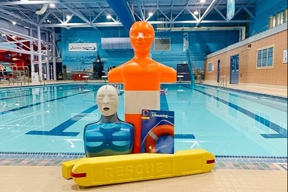 Pool with chairs lined up